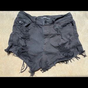 Man can black shorts